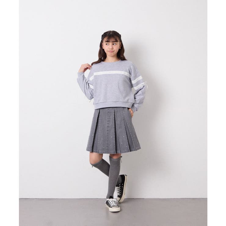 [120-160]ビジューデニムプリーツスカート | a.v.v【KIDS】 | 詳細画像28 