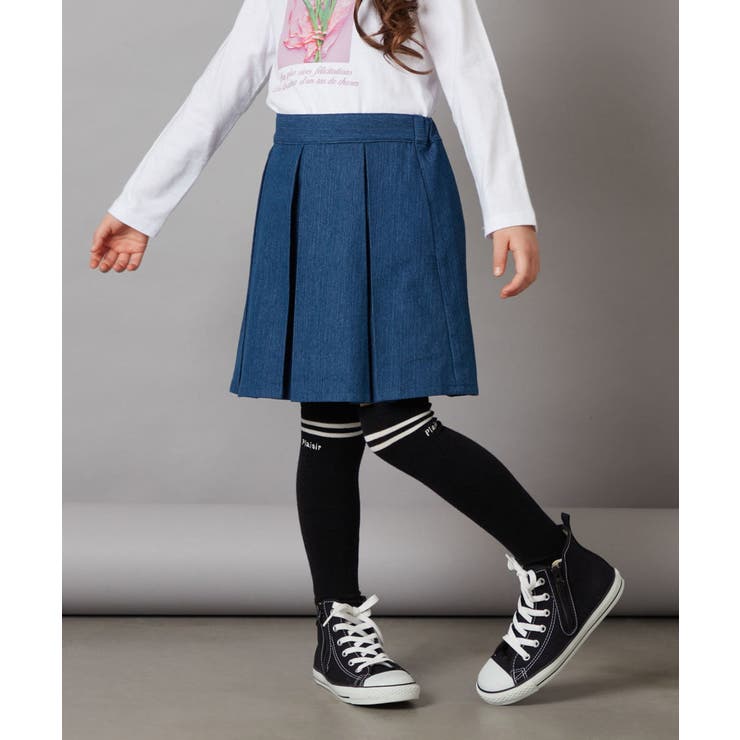 ブルー | [100-130]インパン付きタックスカート | a.v.v【KIDS】