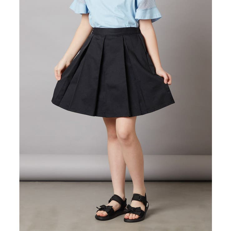 ブラック | [100-130]インパン付きタックスカート | a.v.v【KIDS】