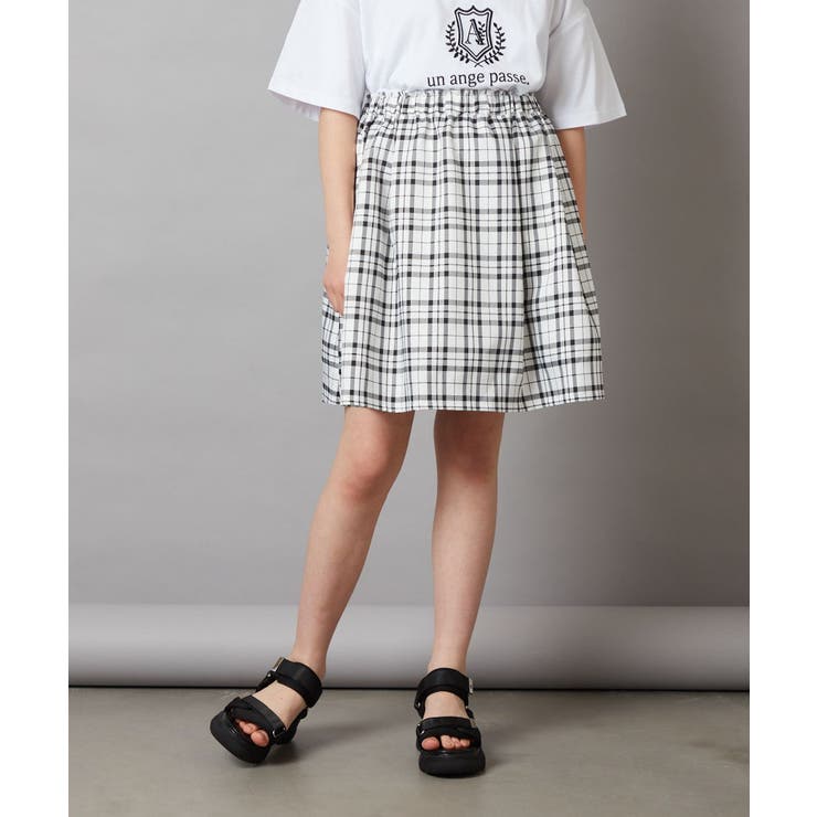 ブラック | [140-150]タック＆ギャザーフレアスカート | a.v.v【KIDS】