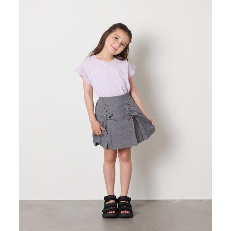 [120-160]［インパン付］フロントレースアップスカート | a.v.v【KIDS】 | 詳細画像12 
