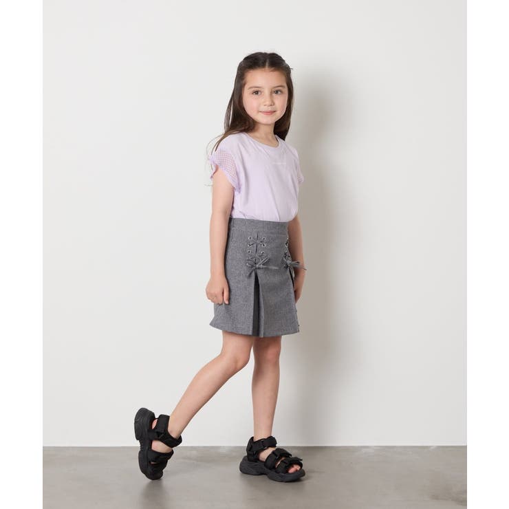 [120-160]［インパン付］フロントレースアップスカート | a.v.v【KIDS】 | 詳細画像13 