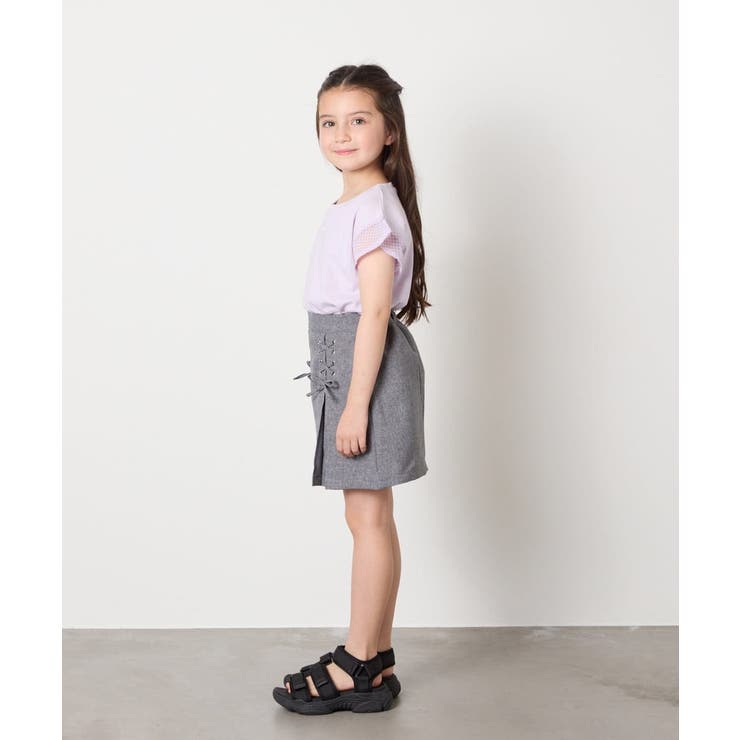 [120-160]［インパン付］フロントレースアップスカート | a.v.v【KIDS】 | 詳細画像14 