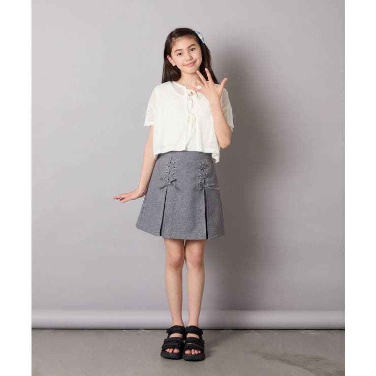 [120-160]［インパン付］フロントレースアップスカート | a.v.v【KIDS】 | 詳細画像17 