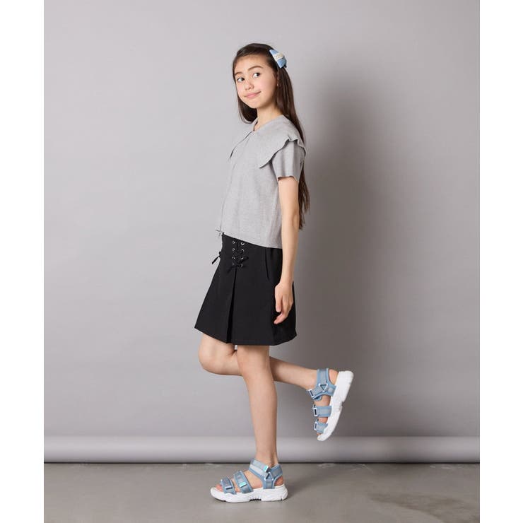 [120-160]［インパン付］フロントレースアップスカート | a.v.v【KIDS】 | 詳細画像32 