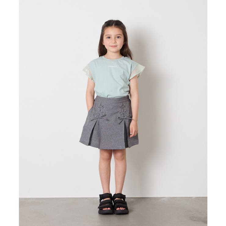 [120-160]［インパン付］フロントレースアップスカート | a.v.v【KIDS】 | 詳細画像5 