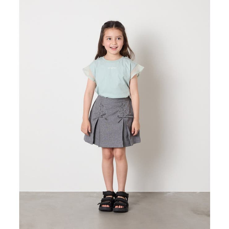 [120-160]［インパン付］フロントレースアップスカート | a.v.v【KIDS】 | 詳細画像6 