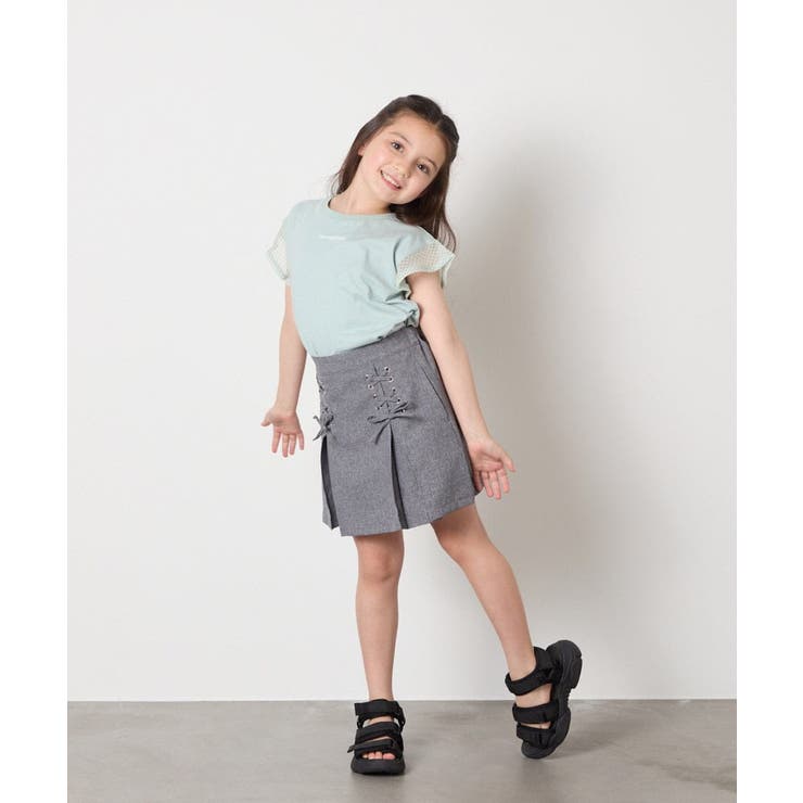 [120-160]［インパン付］フロントレースアップスカート | a.v.v【KIDS】 | 詳細画像7 