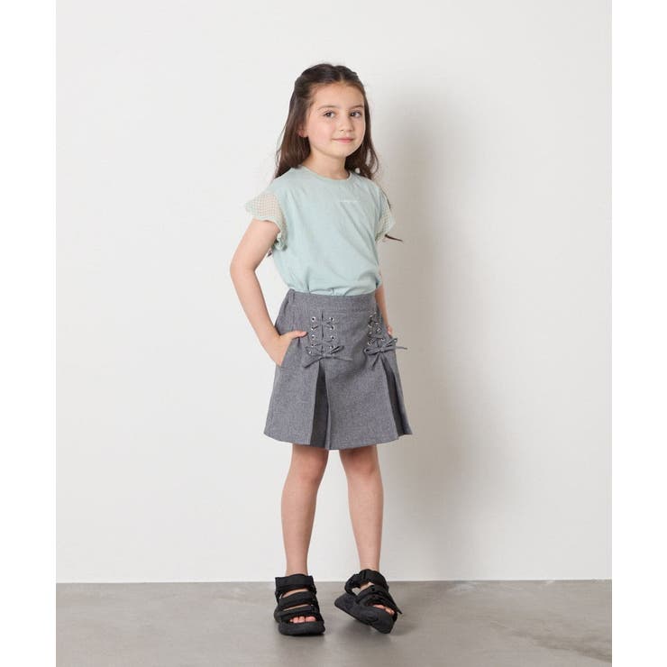 [120-160]［インパン付］フロントレースアップスカート | a.v.v【KIDS】 | 詳細画像8 