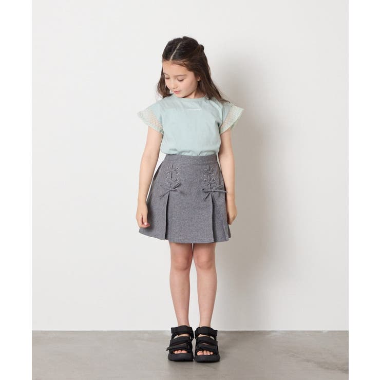 [120-160]［インパン付］フロントレースアップスカート | a.v.v【KIDS】 | 詳細画像9 