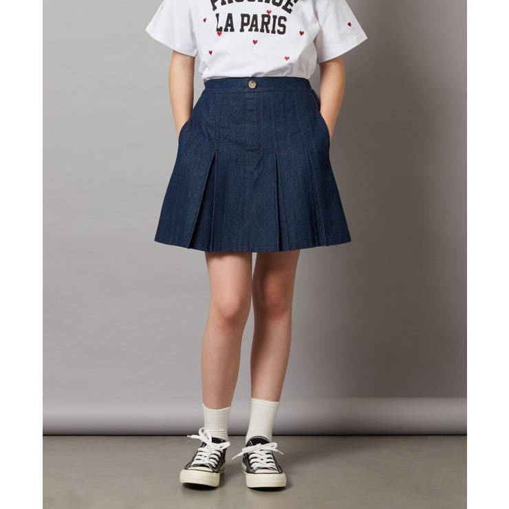 ブルー | [140-150]【インパン付】タックプリーツスカート | a.v.v【KIDS】
