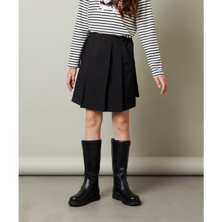 ブラック | [100-130]アソートプリーツスカート | a.v.v【KIDS】