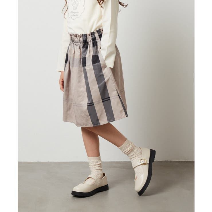 ベージュ | [160]タックフレアスカート | a.v.v【KIDS】