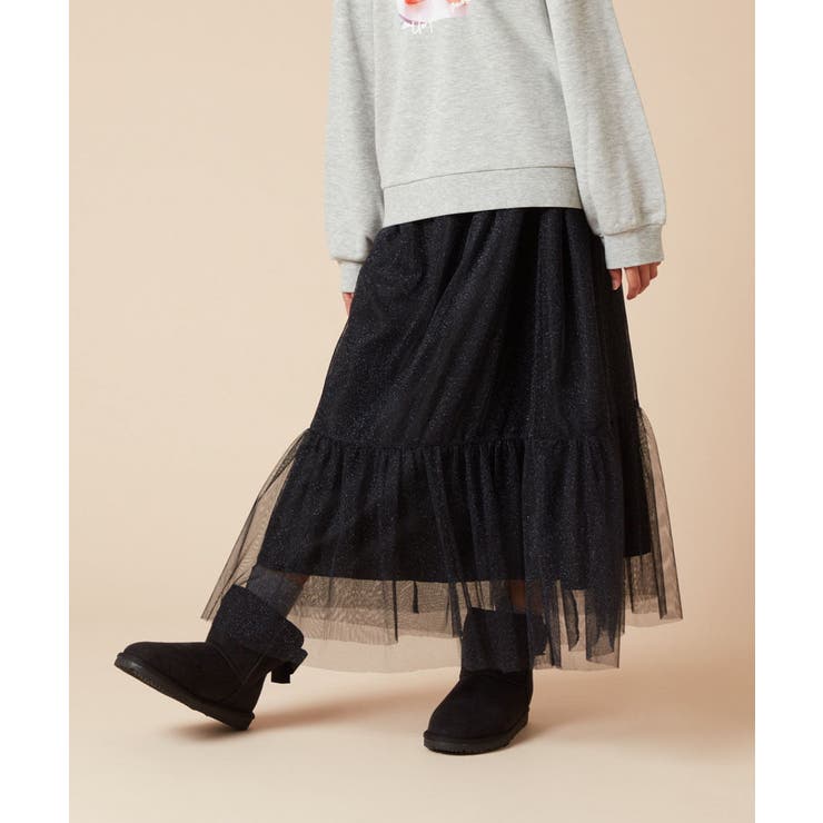 [160]ラメチュールティアードロングスカート | a.v.v【KIDS】 | 詳細画像10 