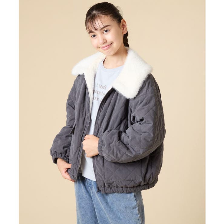 [130-160]【お家で洗える】衿付きキルトボアジャケット | a.v.v【KIDS】 | 詳細画像13 