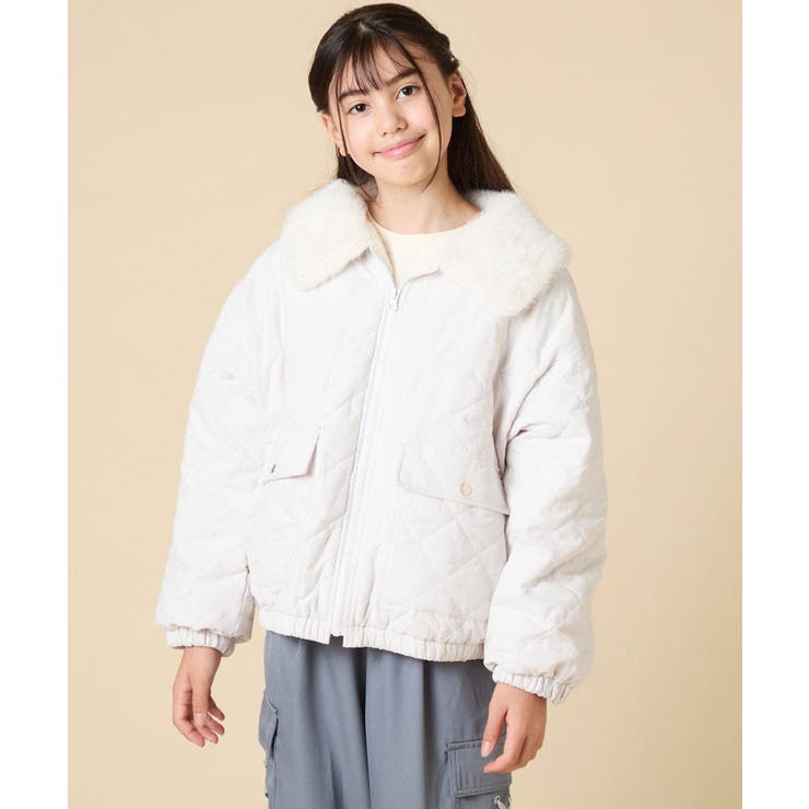 [130-160]【お家で洗える】衿付きキルトボアジャケット | a.v.v【KIDS】 | 詳細画像23 