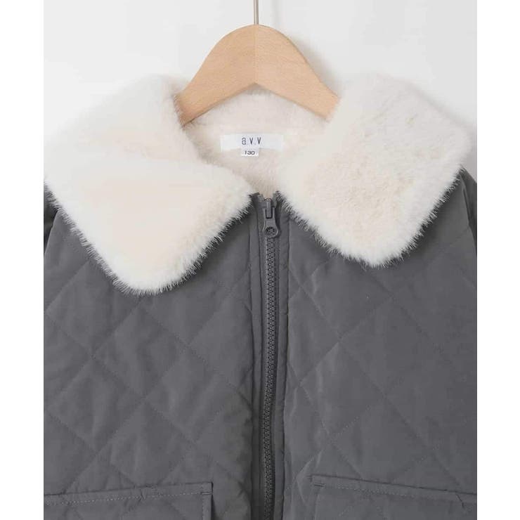 [130-160]【お家で洗える】衿付きキルトボアジャケット | a.v.v【KIDS】 | 詳細画像26 