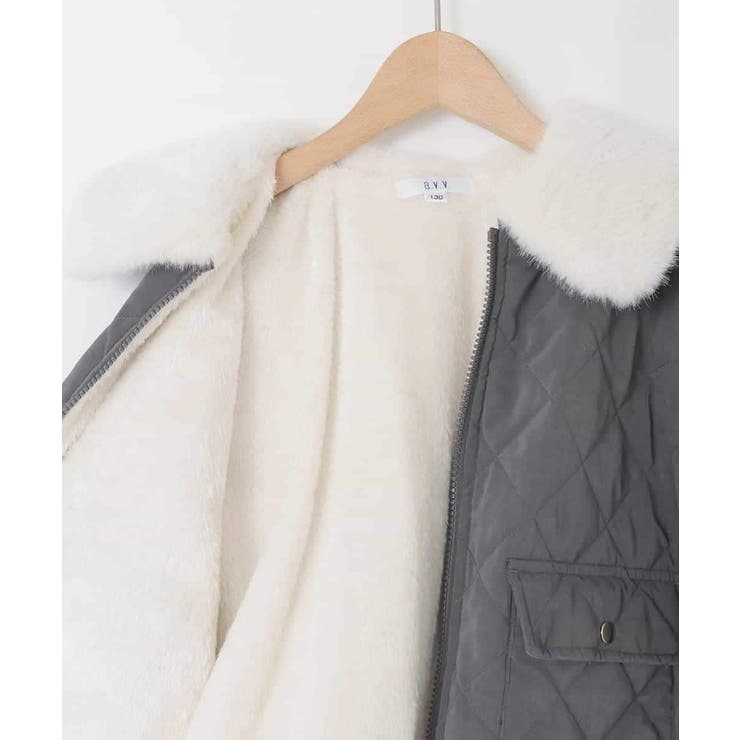 [130-160]【お家で洗える】衿付きキルトボアジャケット | a.v.v【KIDS】 | 詳細画像27 