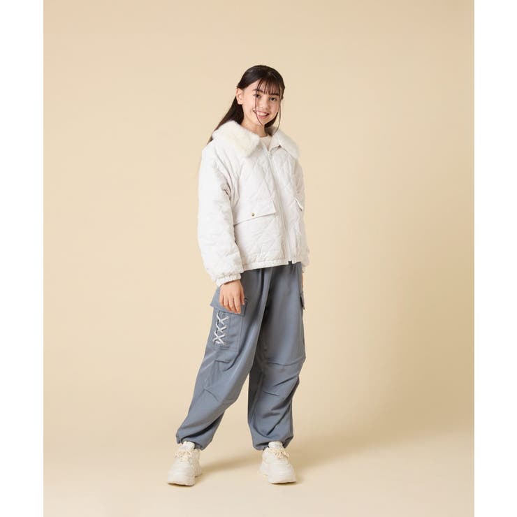 [130-160]【お家で洗える】衿付きキルトボアジャケット | a.v.v【KIDS】 | 詳細画像9 