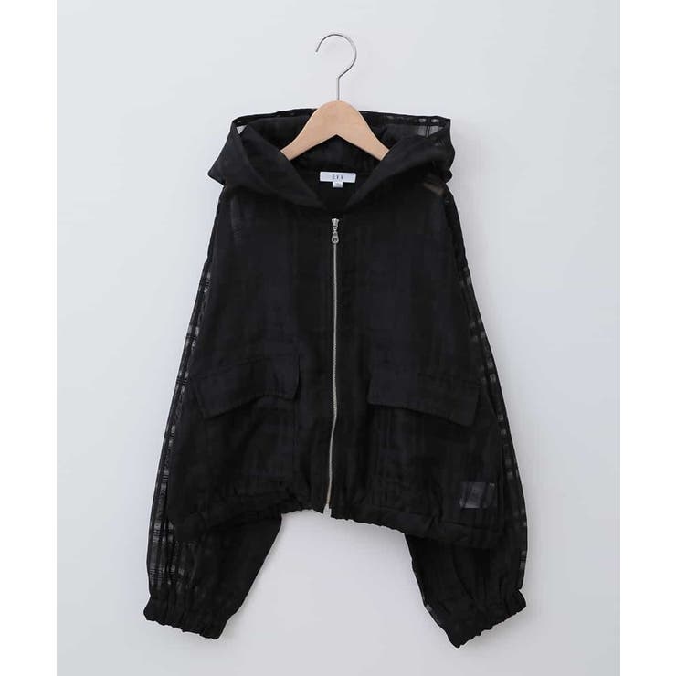 ブラック | [160]シアーチェックブルゾン | a.v.v【KIDS】