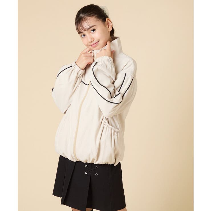 [130-160]配色ラインギャザーブルゾン | a.v.v【KIDS】 | 詳細画像3 