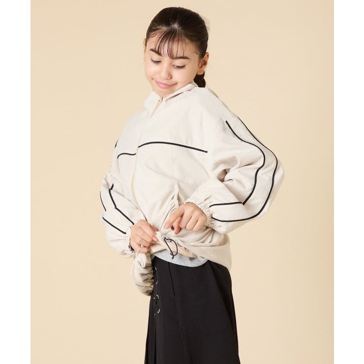 [130-160]配色ラインギャザーブルゾン | a.v.v【KIDS】 | 詳細画像4 