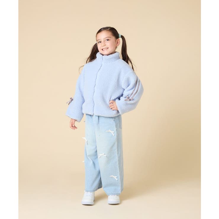 ラインスリーブボアブルゾン[品番：ITKW0022007]｜a.v.v【KIDS
