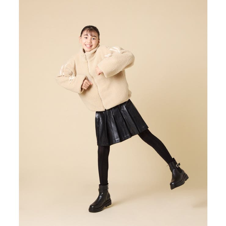 [120-160]【おうちで洗える】モコモコラインスリーブボアブルゾン | a.v.v【KIDS】 | 詳細画像20 