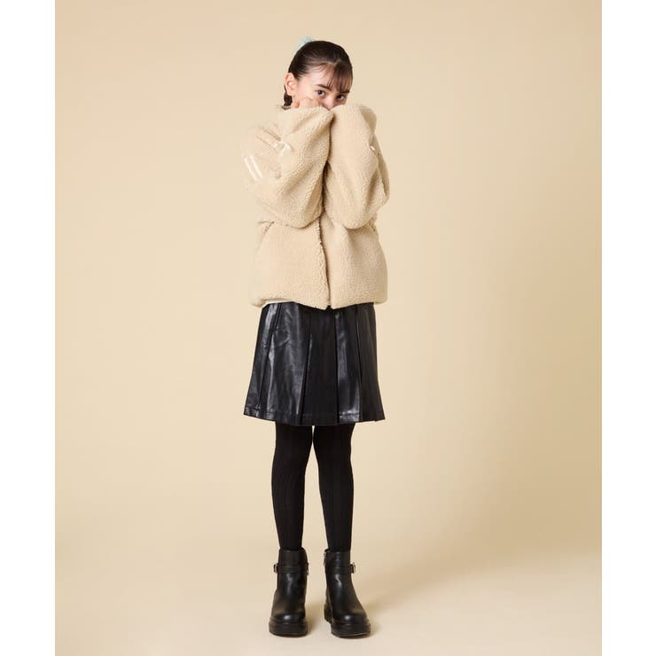 [120-160]【おうちで洗える】モコモコラインスリーブボアブルゾン | a.v.v【KIDS】 | 詳細画像21 