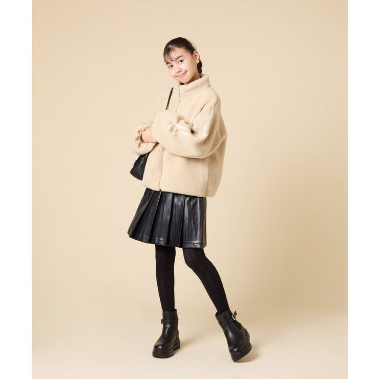 [120-160]【おうちで洗える】モコモコラインスリーブボアブルゾン | a.v.v【KIDS】 | 詳細画像24 