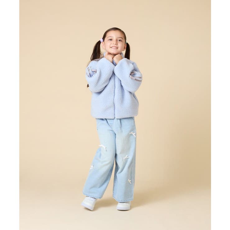 [120-160]【おうちで洗える】モコモコラインスリーブボアブルゾン | a.v.v【KIDS】 | 詳細画像7 