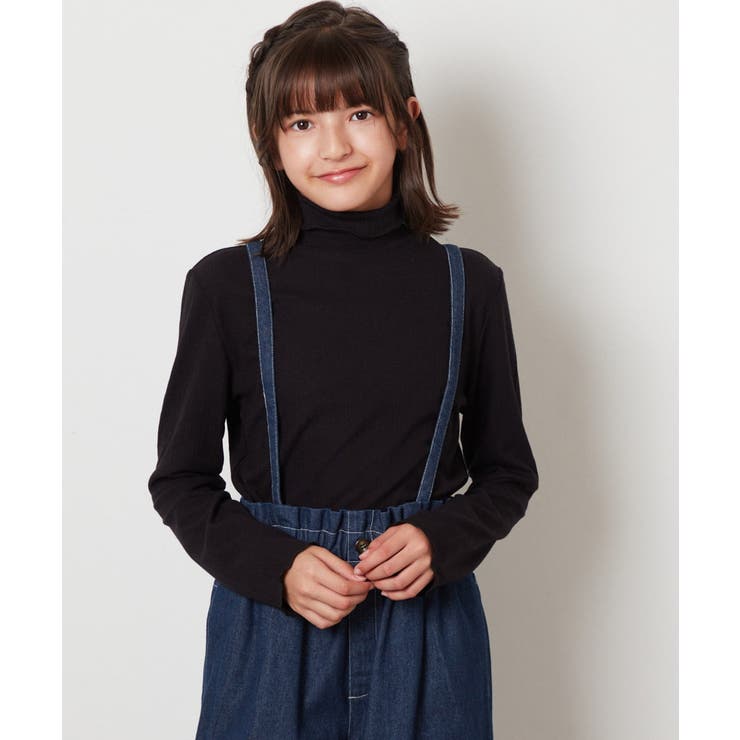 ブラック | [100-130]ハイネックカットソー | a.v.v【KIDS】