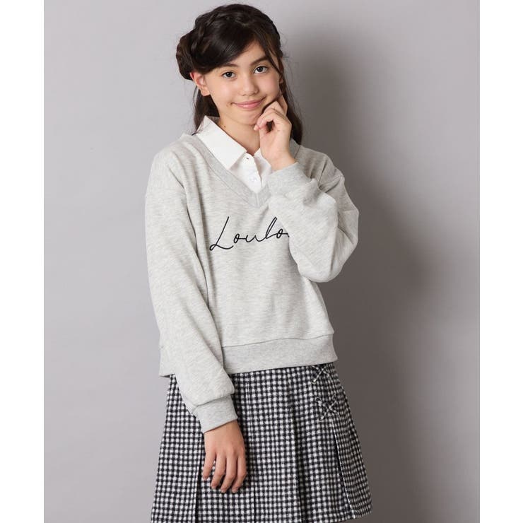 [120-160]【クロップド丈】衿付きロゴトレーナー | a.v.v【KIDS】 | 詳細画像17 