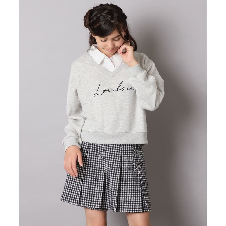 [120-160]【クロップド丈】衿付きロゴトレーナー | a.v.v【KIDS】 | 詳細画像18 