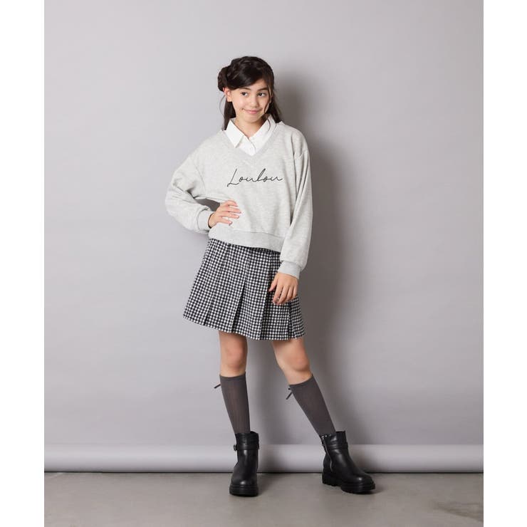 [120-160]【クロップド丈】衿付きロゴトレーナー | a.v.v【KIDS】 | 詳細画像21 