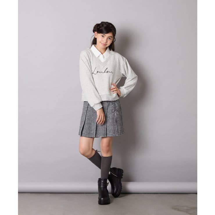 [120-160]【クロップド丈】衿付きロゴトレーナー | a.v.v【KIDS】 | 詳細画像22 