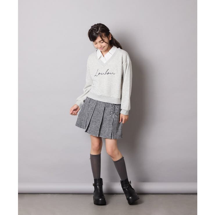 [120-160]【クロップド丈】衿付きロゴトレーナー | a.v.v【KIDS】 | 詳細画像23 