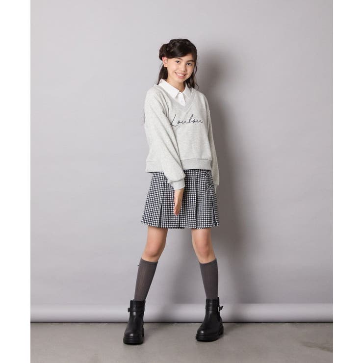 [120-160]【クロップド丈】衿付きロゴトレーナー | a.v.v【KIDS】 | 詳細画像24 