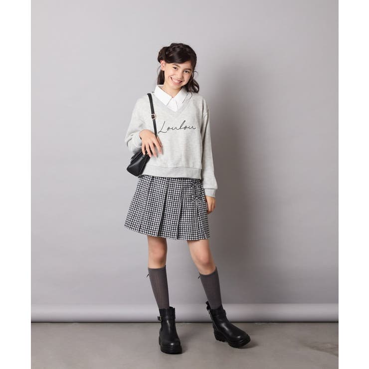 [120-160]【クロップド丈】衿付きロゴトレーナー | a.v.v【KIDS】 | 詳細画像25 