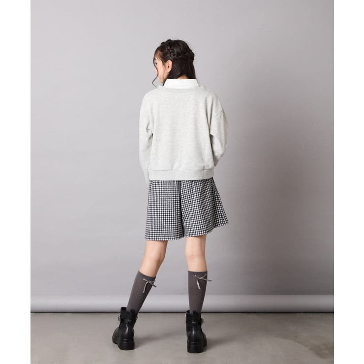 [120-160]【クロップド丈】衿付きロゴトレーナー | a.v.v【KIDS】 | 詳細画像26 