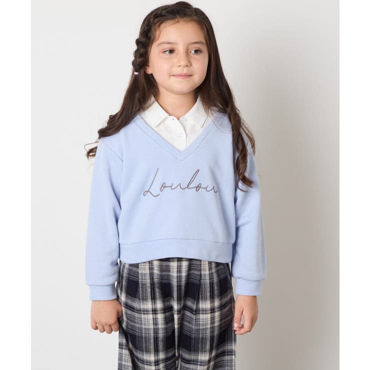 [120-160]【クロップド丈】衿付きロゴトレーナー | a.v.v【KIDS】 | 詳細画像3 