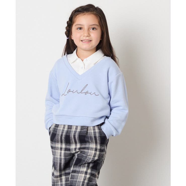 [120-160]【クロップド丈】衿付きロゴトレーナー | a.v.v【KIDS】 | 詳細画像4 