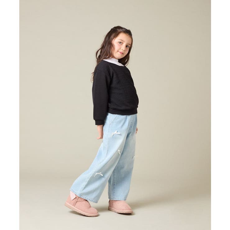 [120-160]【アシンメトリー/オフショル】ポコポコレイヤード風トレーナー | a.v.v【KIDS】 | 詳細画像15 