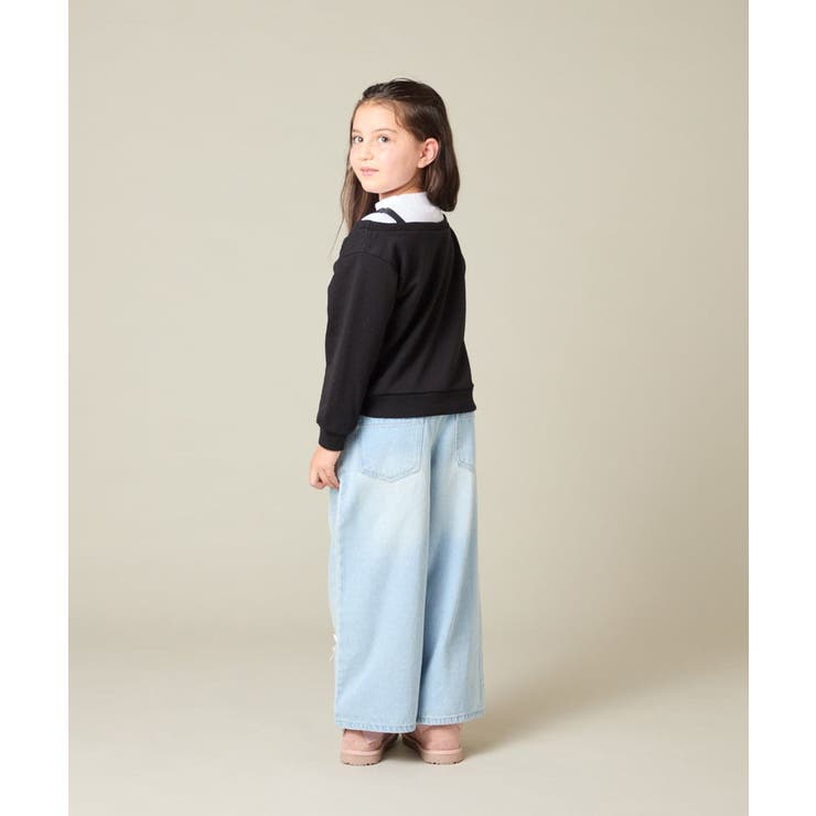 [120-160]【アシンメトリー/オフショル】ポコポコレイヤード風トレーナー | a.v.v【KIDS】 | 詳細画像19 