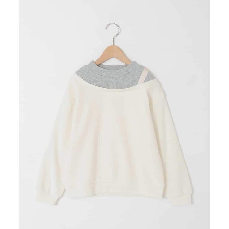 [120-160]【アシンメトリー/オフショル】ポコポコレイヤード風トレーナー | a.v.v【KIDS】 | 詳細画像23 