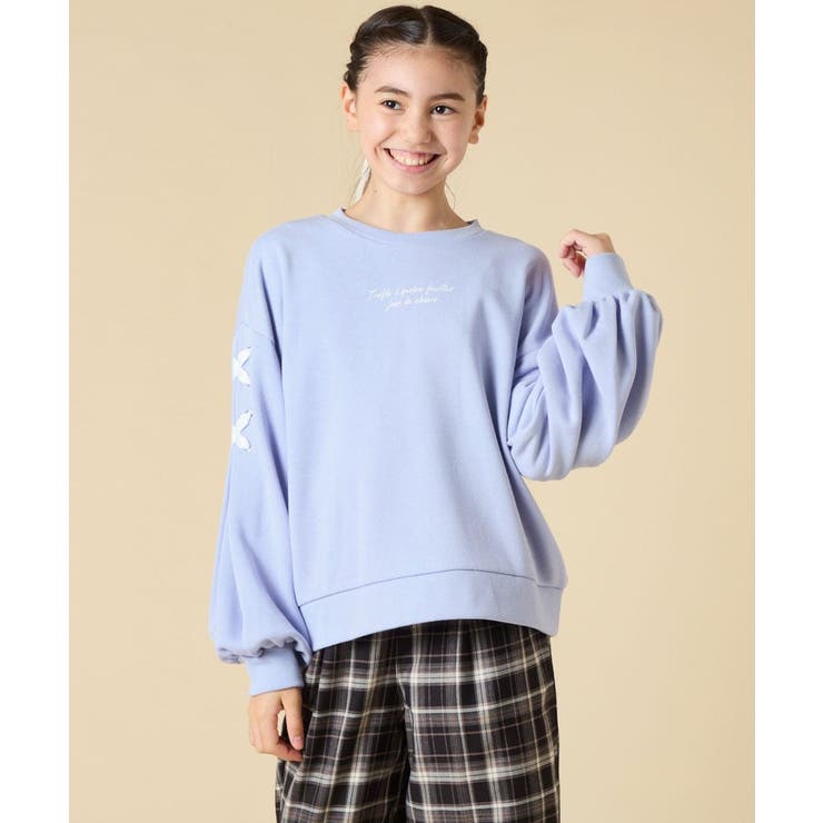 ライトブルー | レースアップスリーブトレーナー | a.v.v【KIDS】