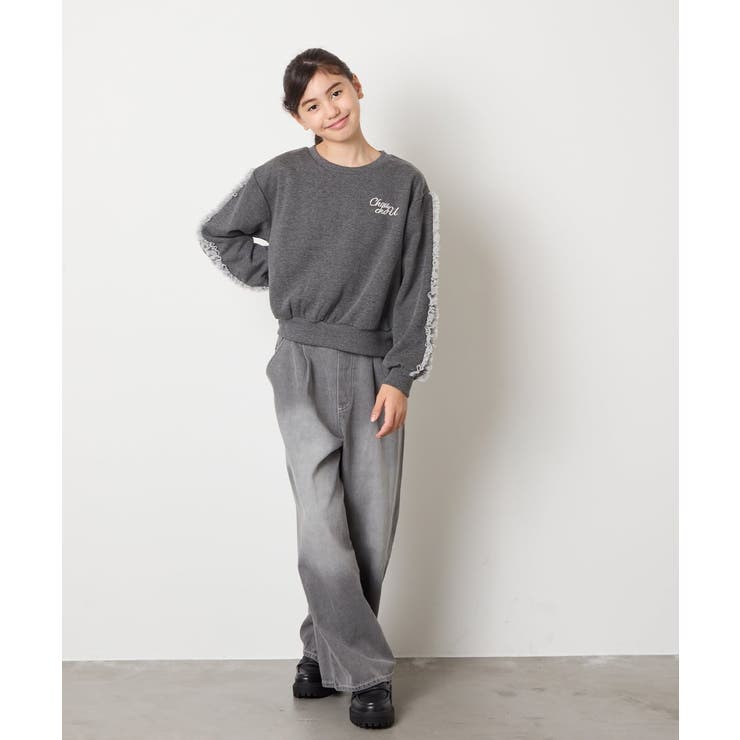 チュールスリーブクロップドトレーナー | a.v.v【KIDS】 | 詳細画像11 