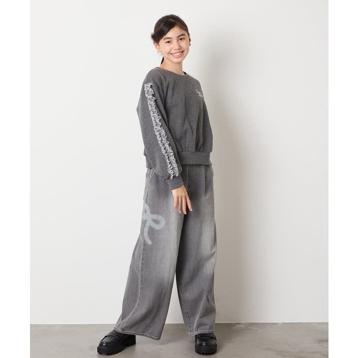 チュールスリーブクロップドトレーナー | a.v.v【KIDS】 | 詳細画像7 