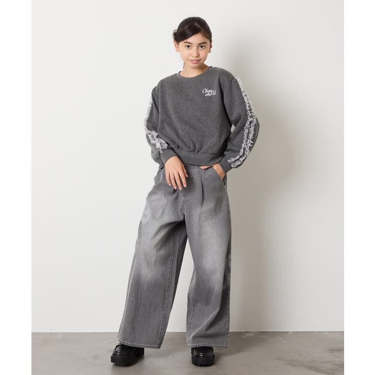 チュールスリーブクロップドトレーナー | a.v.v【KIDS】 | 詳細画像9 