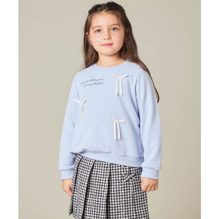 [100 160]【WEB限定商品 サテンリボンがカワイイ】リボン付きロゴトレー… | a.v.v【KIDS】 | 詳細画像1 